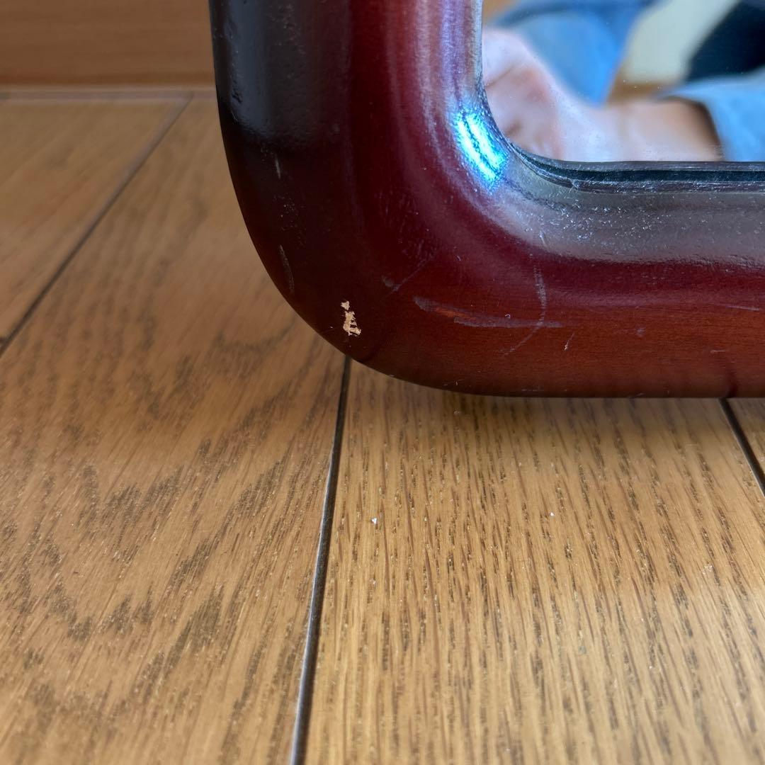 昭和レトロ！ヴィンテージ！　姿見鏡　木製フレーム　日本製　壁掛け金具付き　古道具