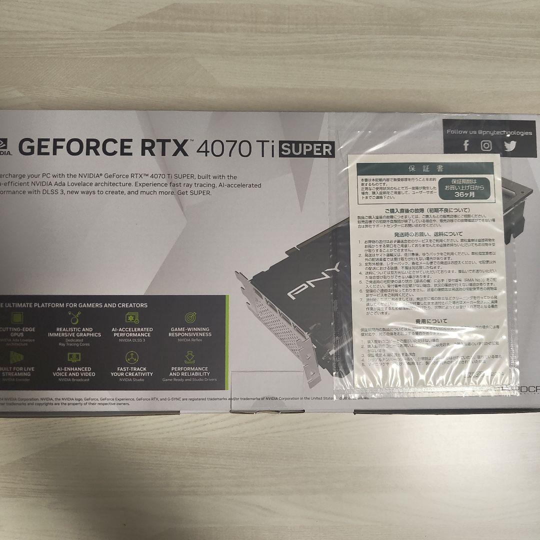 グラフィックボード・グラボ・ビデオカード PNY GeForce RTX 4070Ti SUPER 16GB