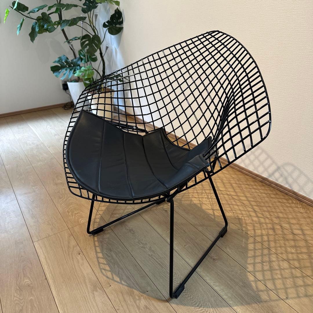ハリー・ベルトイア ダイヤモンドチェア 美品 ブラック