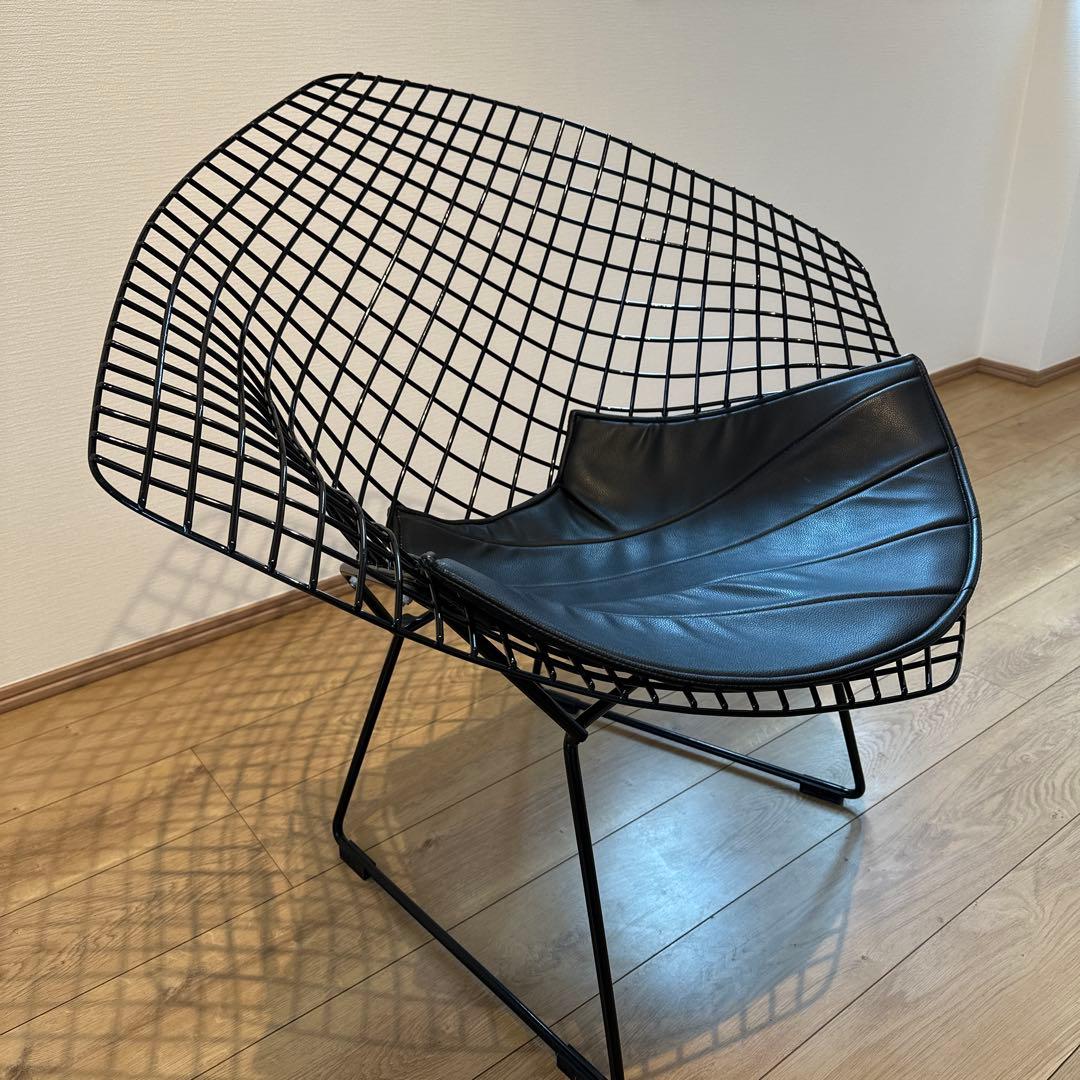 ハリー・ベルトイア ダイヤモンドチェア 美品 ブラック