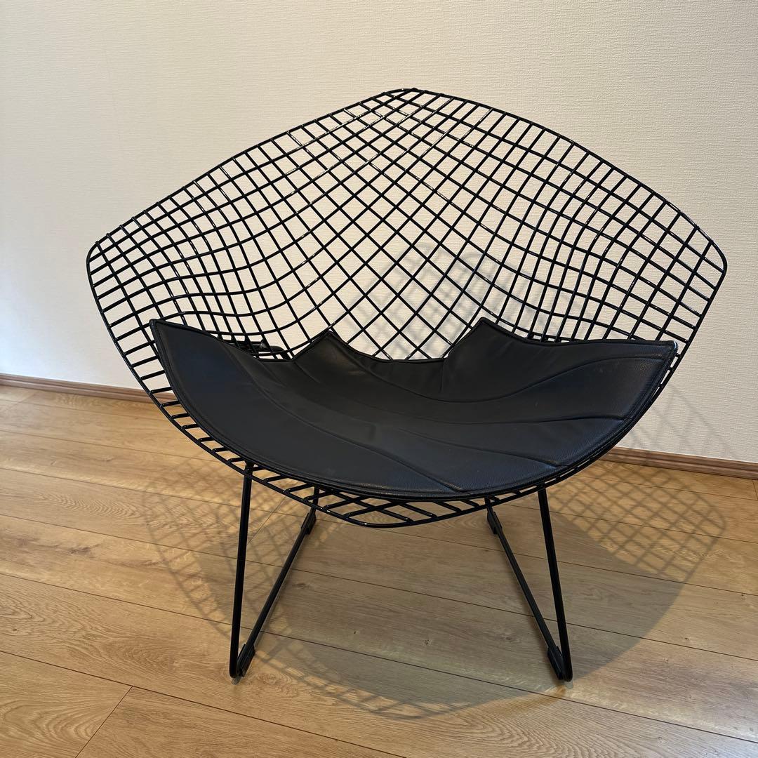 ハリー・ベルトイア ダイヤモンドチェア 美品 ブラック