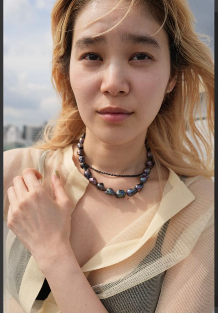 オニキス(染色) ネジ式 ゴールド ハンドメイド ネックレス