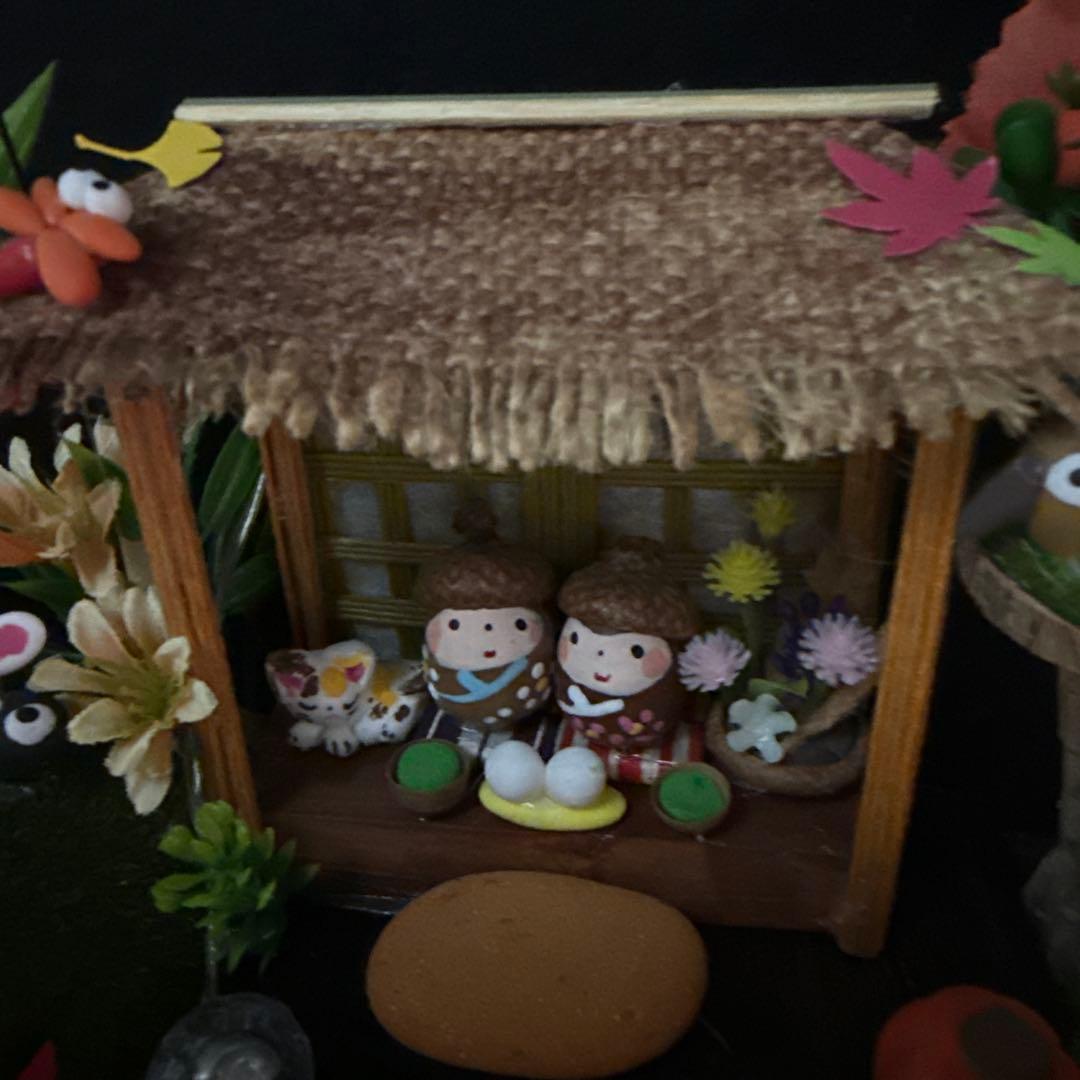 どんぐりアート♡秋のライト付きオブジェ♡