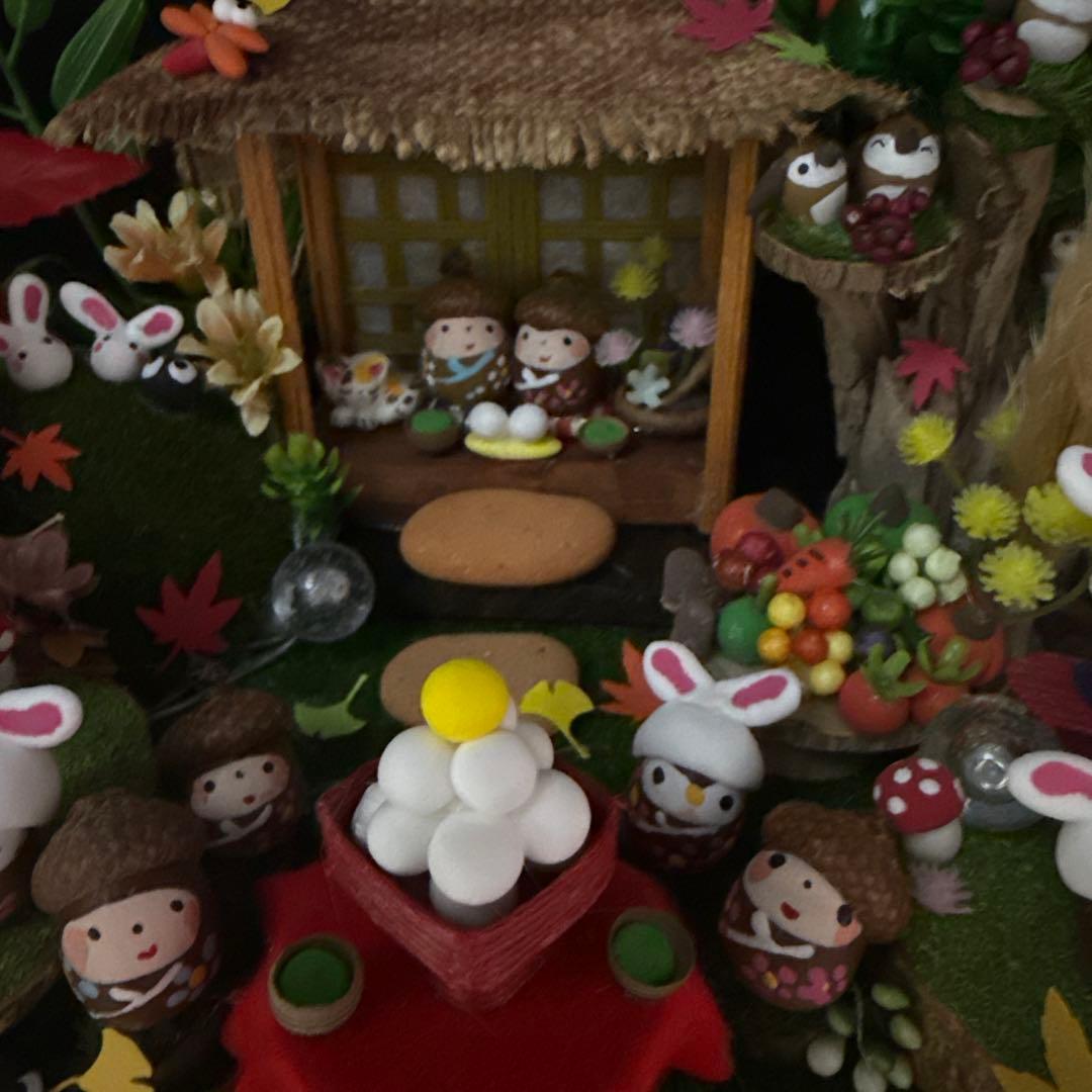 どんぐりアート♡秋のライト付きオブジェ♡