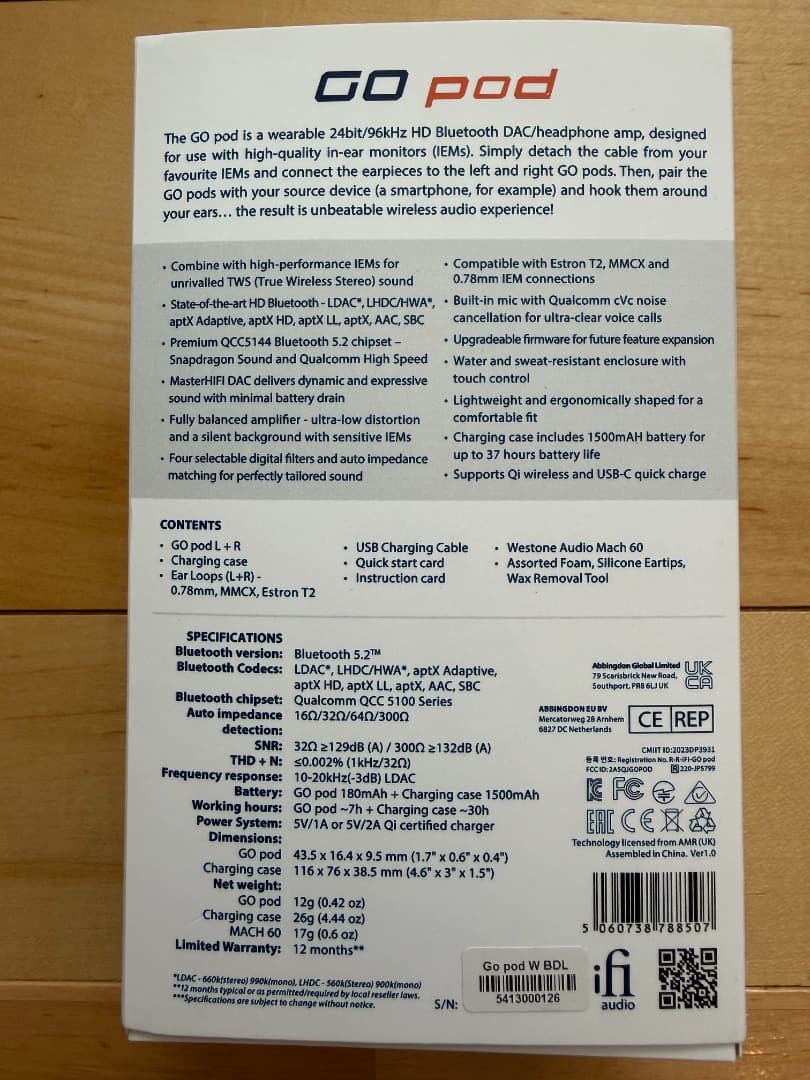 iFi GO pro + MACH60本体 + おまけでT2-2pinアダプタ