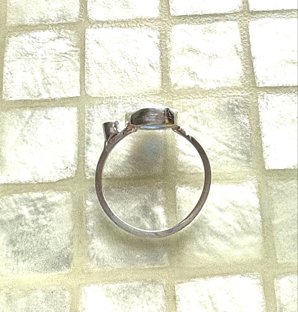 カービングアクアマリンのリング