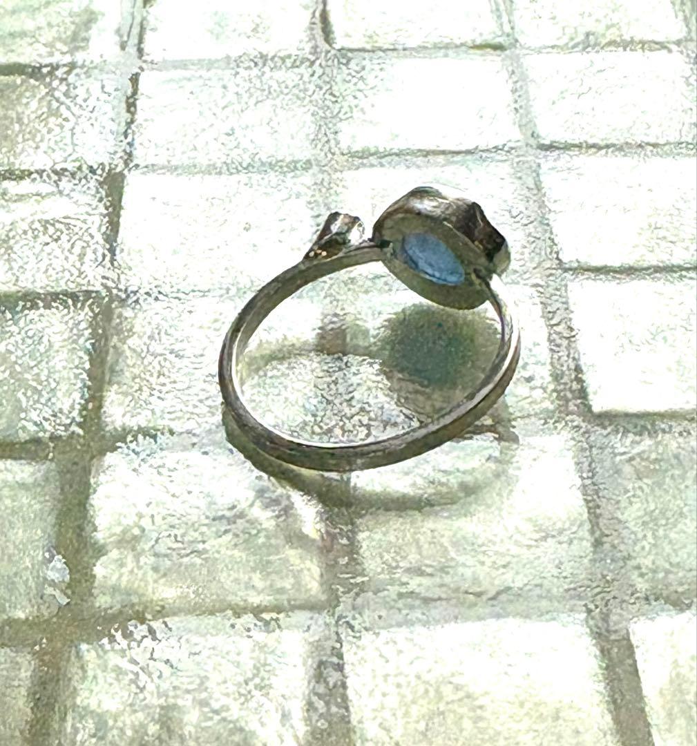 カービングアクアマリンのリング