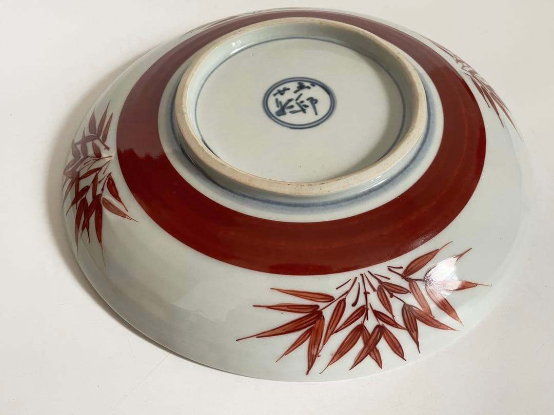 陶芸家　人間国宝　加藤土師萌　染錦　梅文　中皿　梅文様　飾皿　盛皿　共箱