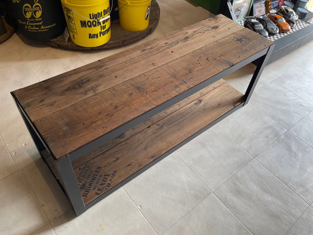 在庫あり　即納　TVボード　アイアン　ステンシル　足場板　古材　アップサイクル