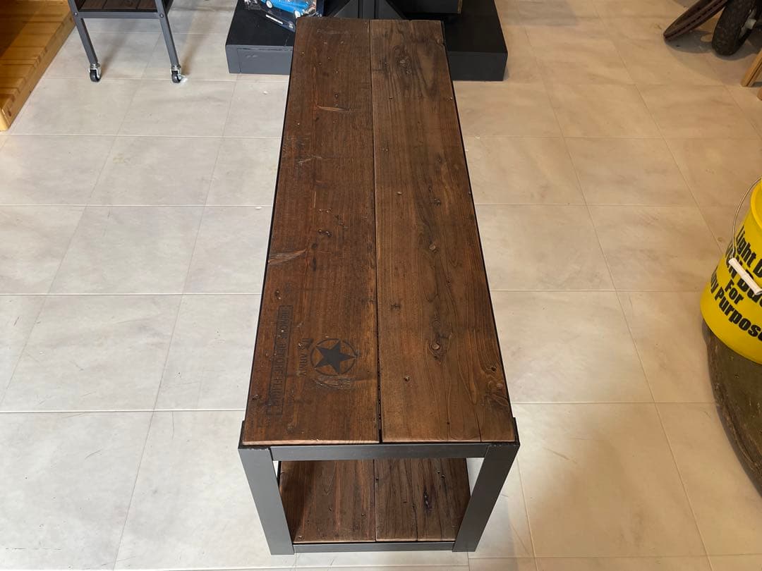 在庫あり　即納　TVボード　アイアン　ステンシル　足場板　古材　アップサイクル