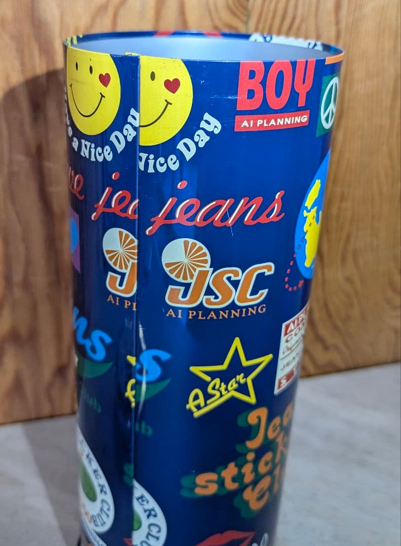 昭和レトロ 平成レトロ ブリキ ティン缶 灰皿＆ゴミ箱 スマイリー