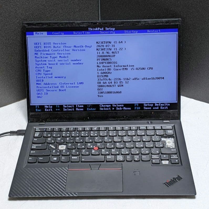 [ジャンクC] X1 Carbon gen6 ( 八世i5/8G/スト無 )