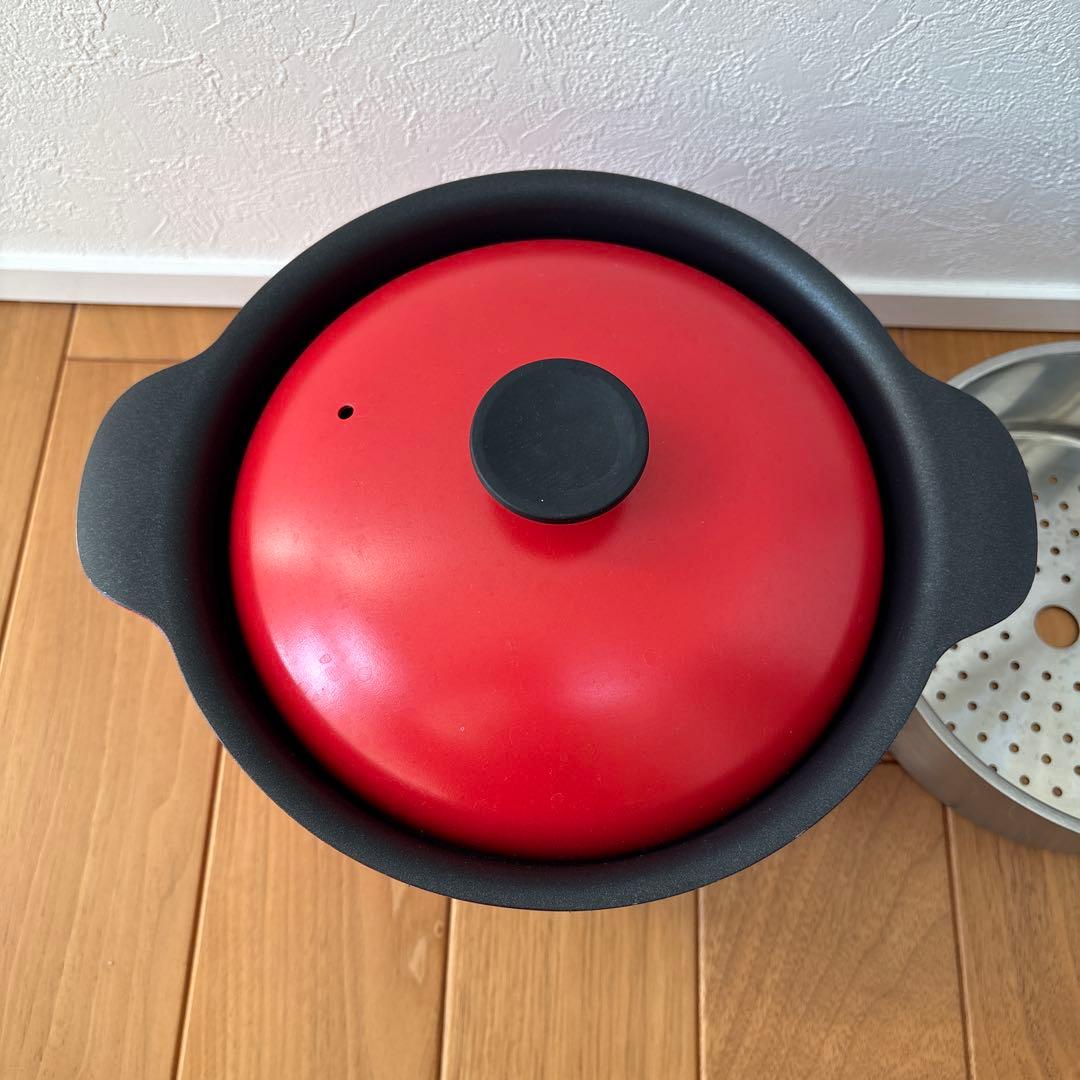 万能鍋 大 栗原はるみ 両手鍋 蒸し器付き