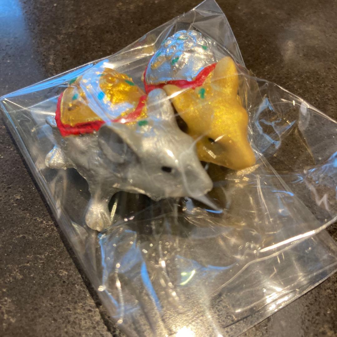 タイ　ガネーシャ象に願い事を伝えてくれるネズミ2匹セット！