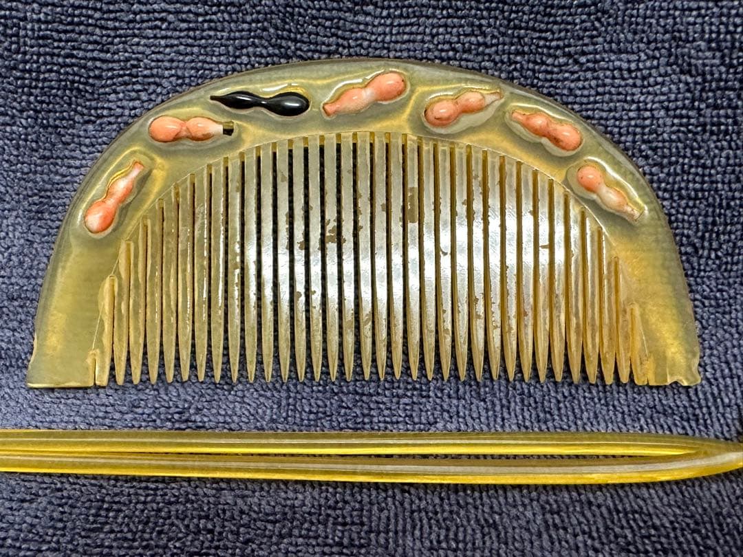 和装小物　鼈甲　珊瑚　象嵌　簪 かんざし アンティーク　時代物