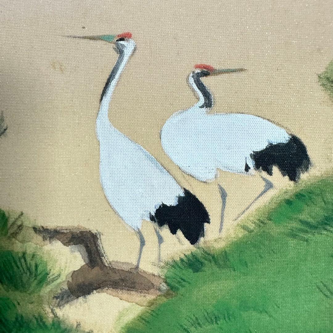 2076様感謝‼️光の春‼️真作保証　掛軸　堀江春斎「老松双鶴」共箱