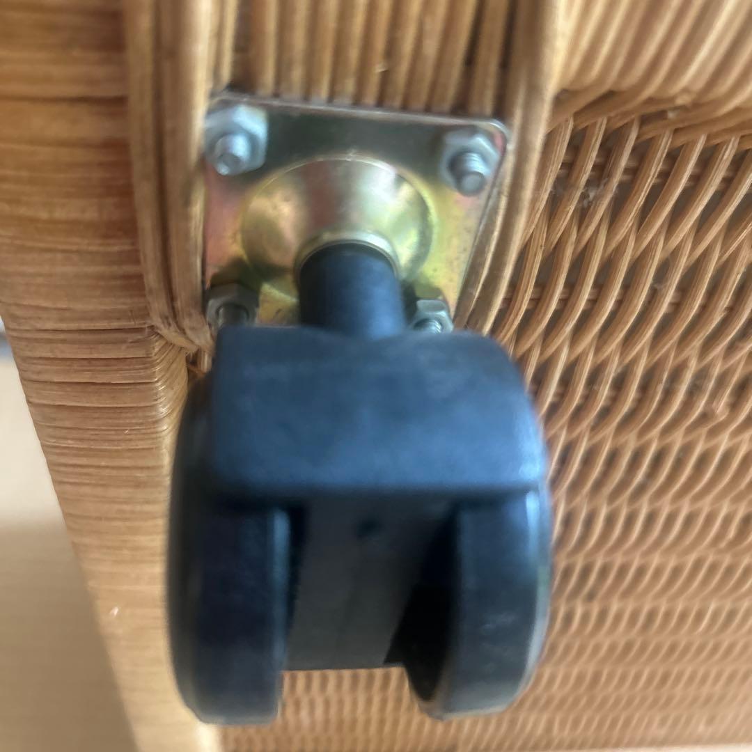 ラタン 編み込み カゴ バスケット 収納 ボックス キャスター付き おもちゃ入れ