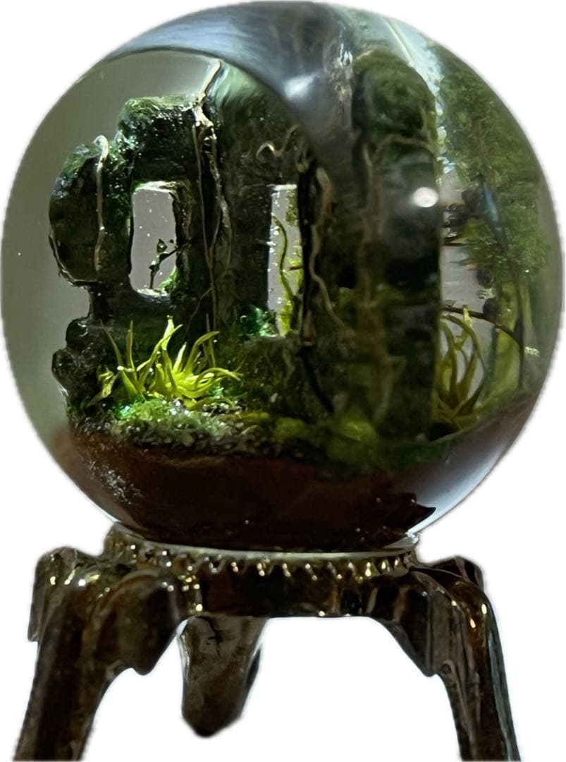 レジン作品　風景　廃墟　しぃさん作品　コレクション整理品　カット面あり球体