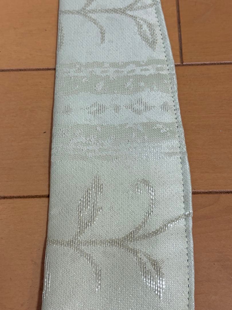 梅田オーダー カーテン4枚セット 132×214 薄緑 ラメ入りレース 美品