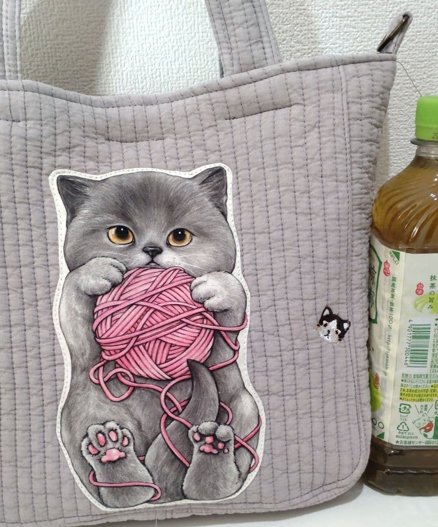 ゆ*ら様 新柄グレー猫ちゃん可愛いヌビバック　♡　コヤンイサムチョン　ハンドメイ