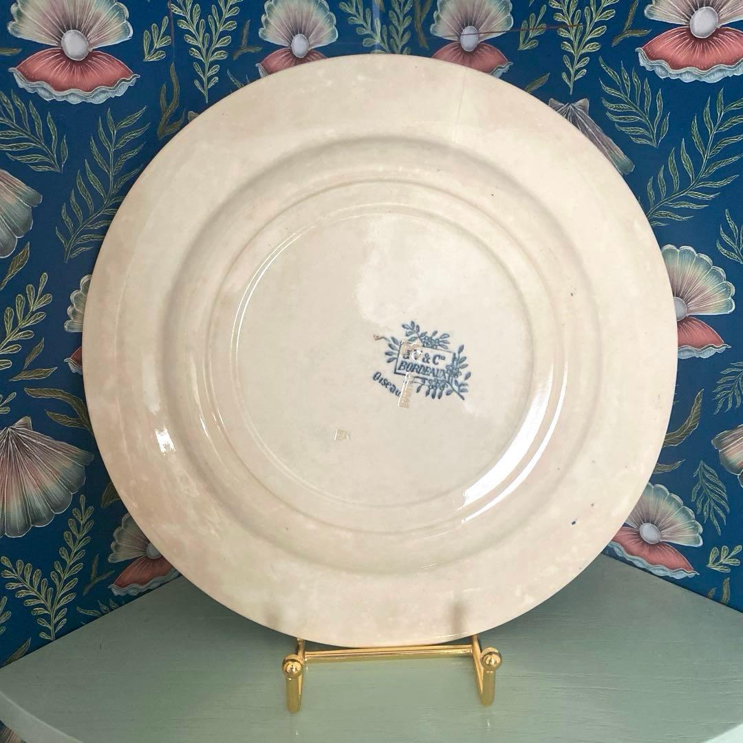 フランス　アンティーク　Bordeaux ボルトー釜プレー ト小鳥　ツバメ