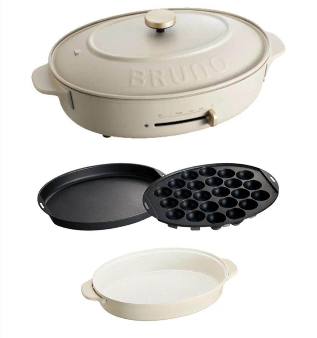 ブルーノ　ホットプレート・鉄板・たこ焼き・鍋セット　オーバル