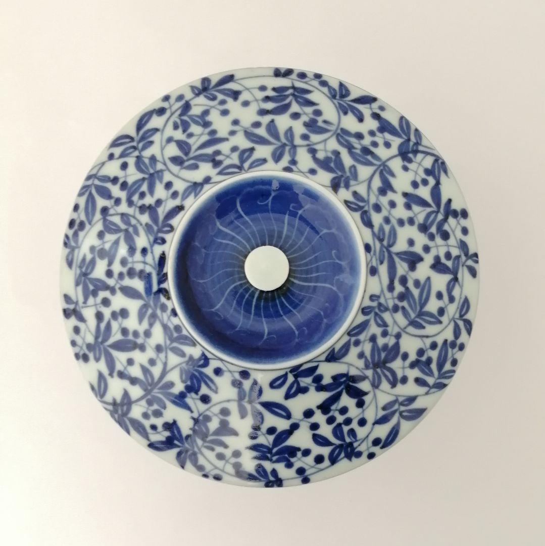 古伊万里　染付　南天文様　食籠　蓋物