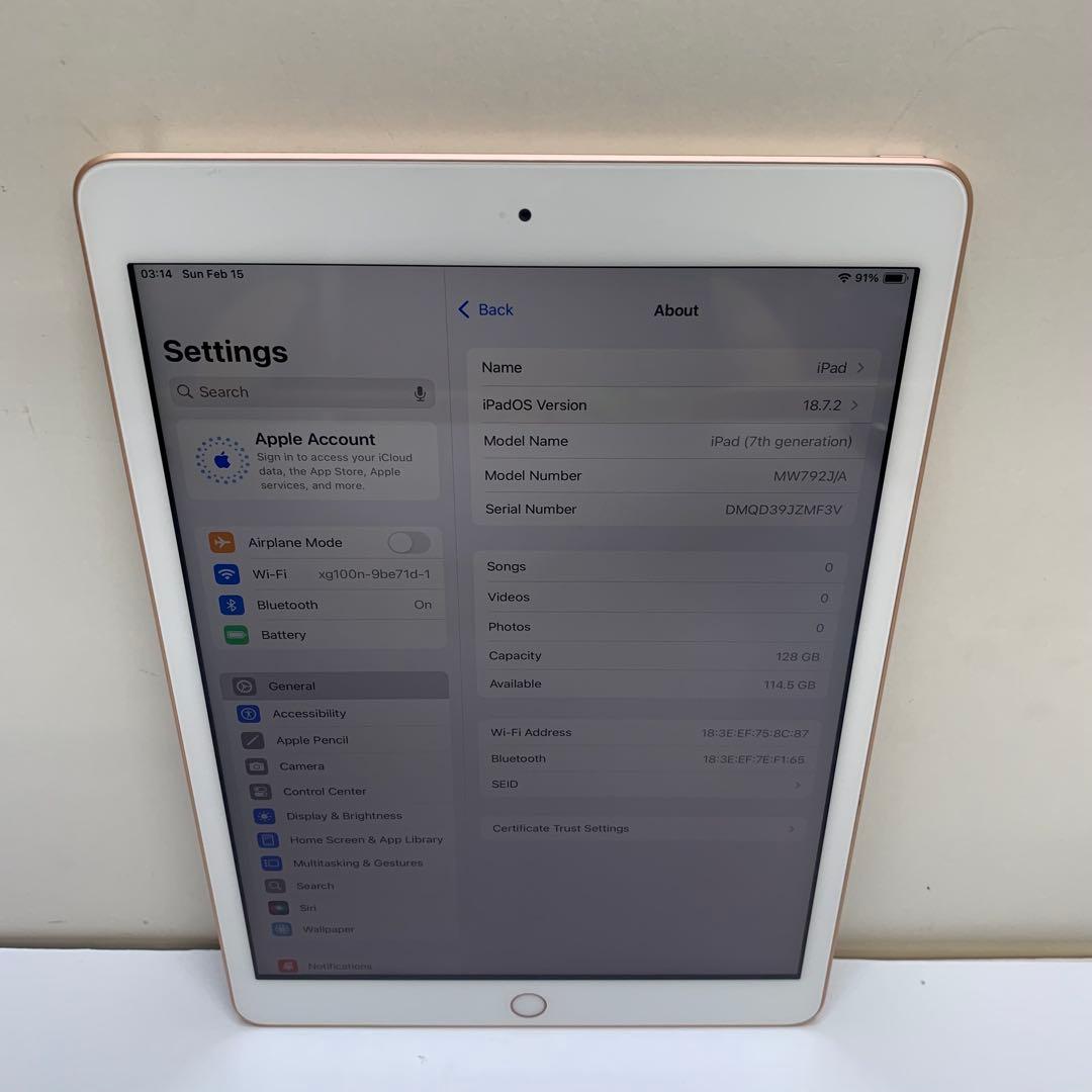 586 iPad 第7世代 128GB Wi-Fi A2197 93%