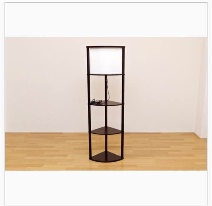 《送料無料》コーナーライト 棚付き DBR/LBR