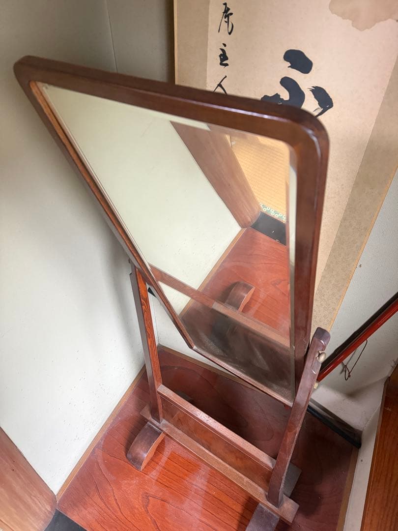 巨匠作品　最高級　ケヤキ？欅　ミラー鏡　天然無垢　凄い杢　芸術美術　骨董　激安‼️