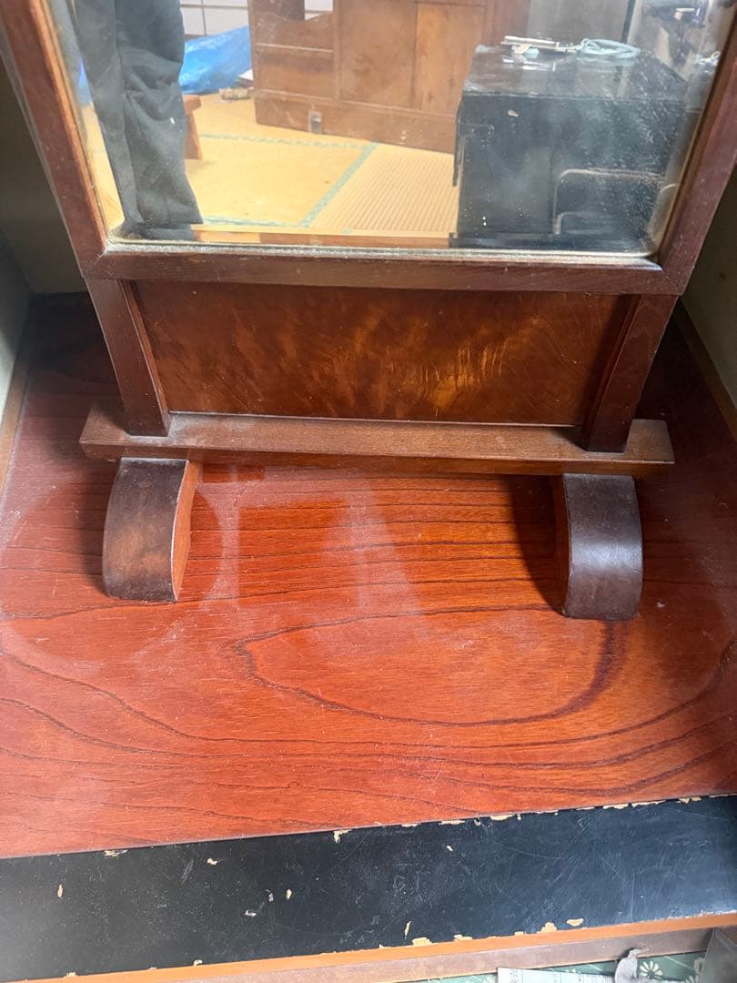 巨匠作品　最高級　ケヤキ？欅　ミラー鏡　天然無垢　凄い杢　芸術美術　骨董　激安‼️