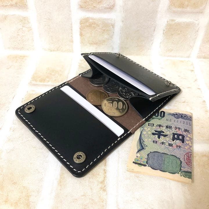 【ミニ財布】栃木レザー2つボタンのミニ財布