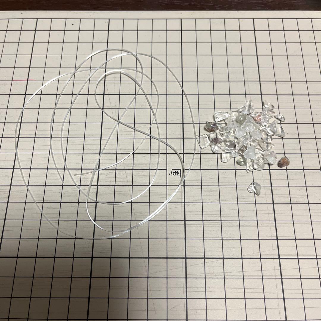 ブレスレット　ルチルクォーツ　19玉約10-11mm 浄化用さざれ石、交換用ゴム