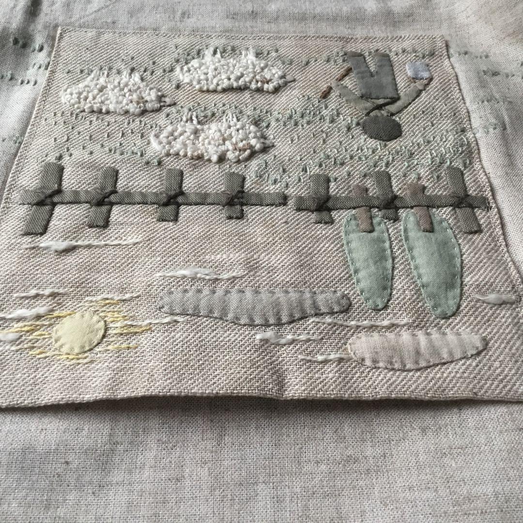 手提げバッグ ATELIER Sachiko アップリケと刺繍　未使用