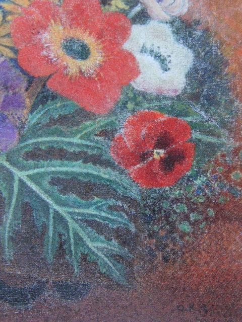 岡鹿之助、【献花】、新品高級額 額装付、年代物・希少画集画、状態良好