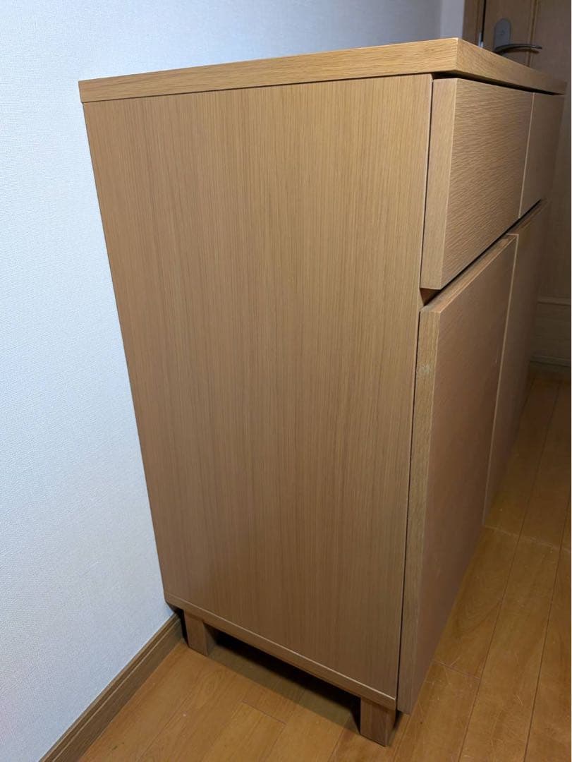 ■送料込■無印良品 木製キャビネット 木扉 棚 収納 廃盤品 キッチンチェスト