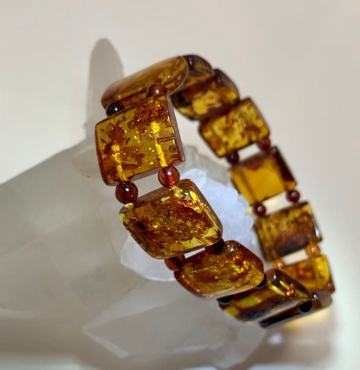⭐️LIFE様ご依頼⭐️高品質　バルト海産　天然アンバー　琥珀バングル　ブレスレット