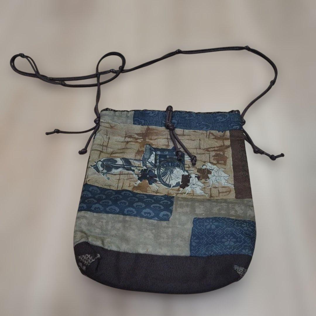 時代物古布のパッチワークバッグ