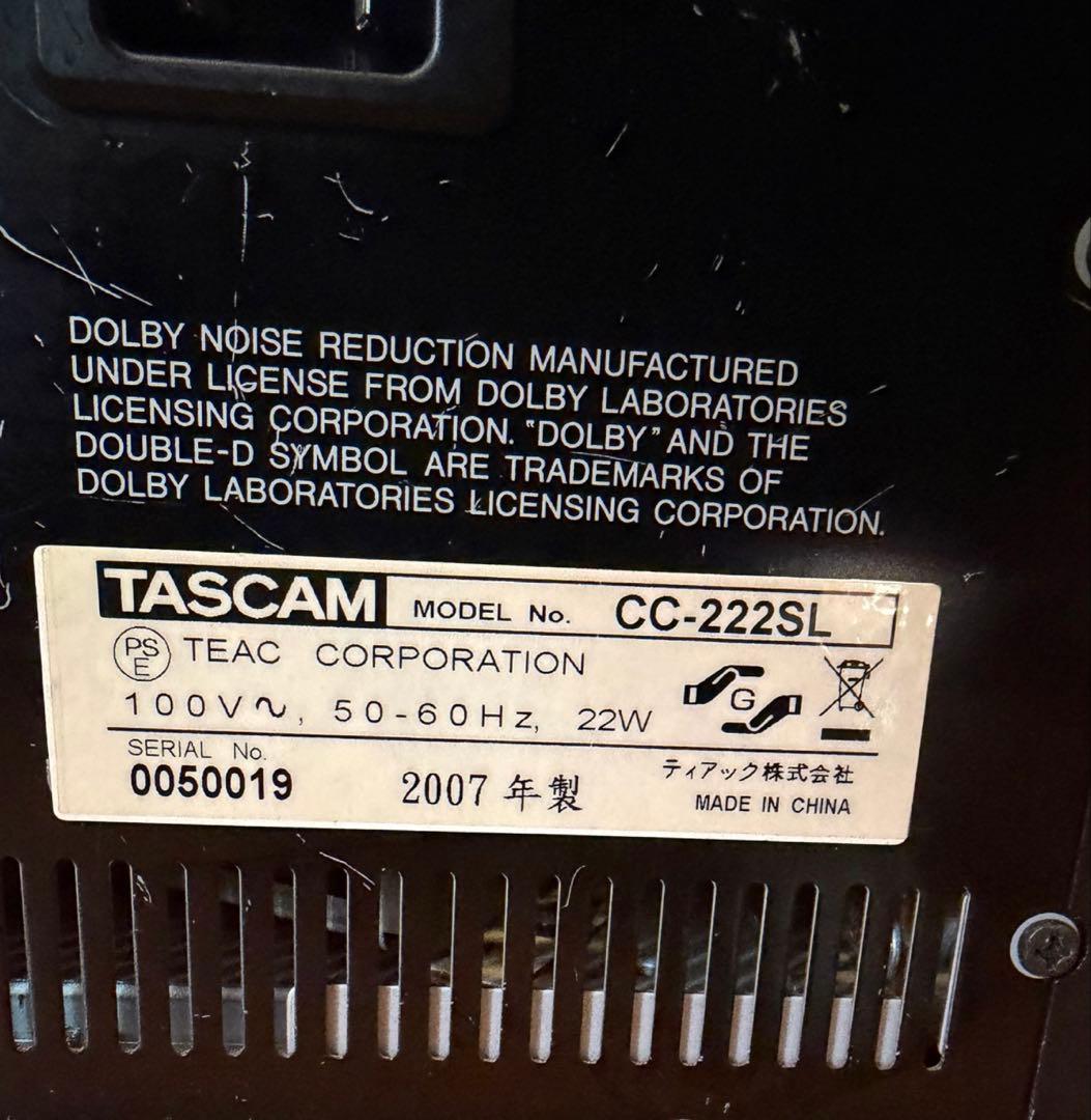 ※ジャンク※ TASCAM CC-222SL カセット・CDレコーダー