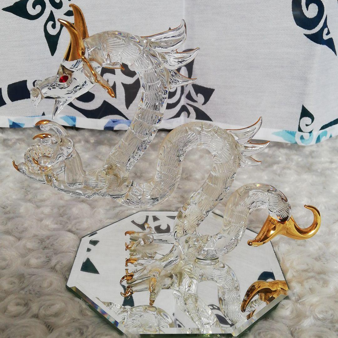 ドラゴン 竜 龍 置物 ☆ ガラス細工
