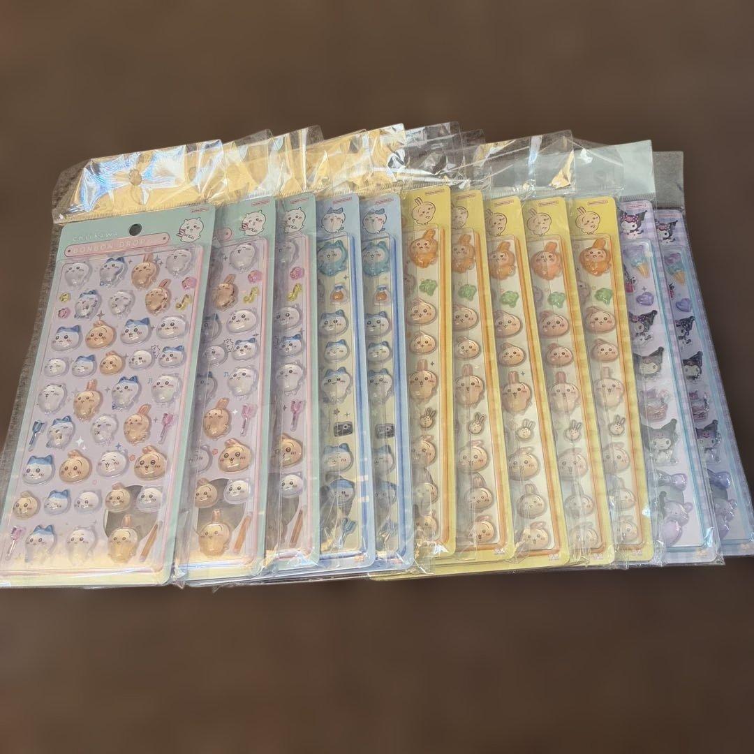 【正規品】ボンボンドロップシール　ハチワレ　うさぎ　クロミ　サンリオ　12枚