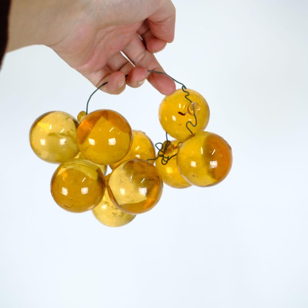 アンティーク　アクリル　ルーサイト　葡萄　球体　オブジェ　彫刻　アート　古道具