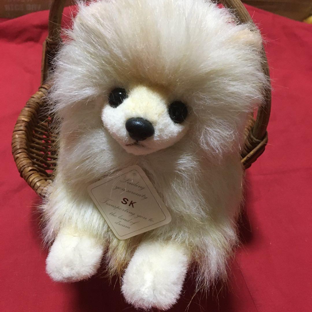 ぬいぐるみ　犬　ポメラニアン　リアル　寝そべり　子犬　四季オリジナル