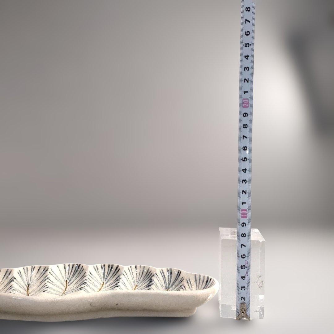 A1399-6/銘花/松形変形長皿7客/銘々皿/飾皿/盛皿/菓子皿/懐石道具