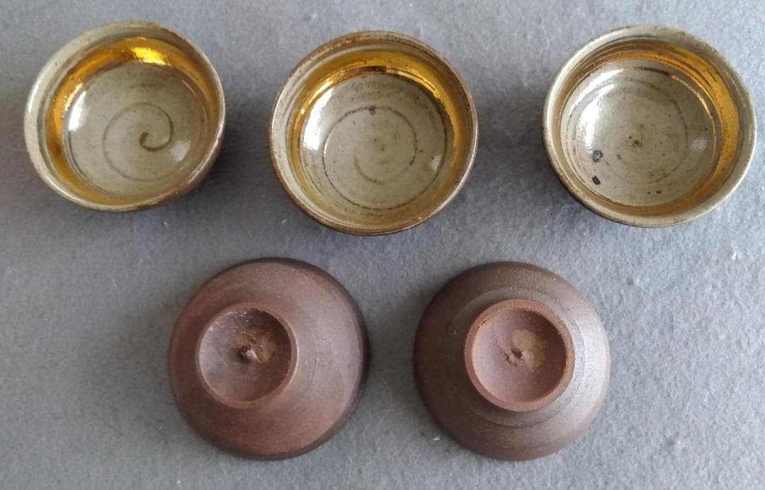 越前焼名工　桝田屋光生　ぐい飲み金盃五客セット