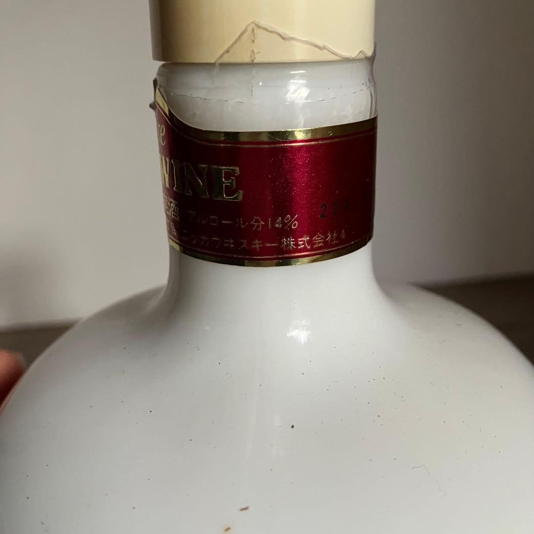 E-壁 【未開栓】古酒 ニッカ アップルワイン デラックス白陶器ボトル