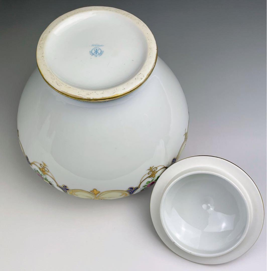 【希少】オールドノリタケ １８．３㎝ 金盛り 飾り壺 ビスケットジャー マルキ