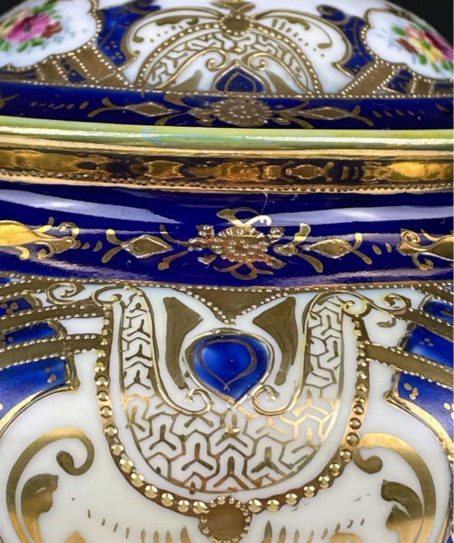 【希少】オールドノリタケ １８．３㎝ 金盛り 飾り壺 ビスケットジャー マルキ