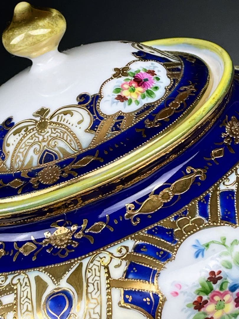 【希少】オールドノリタケ １８．３㎝ 金盛り 飾り壺 ビスケットジャー マルキ