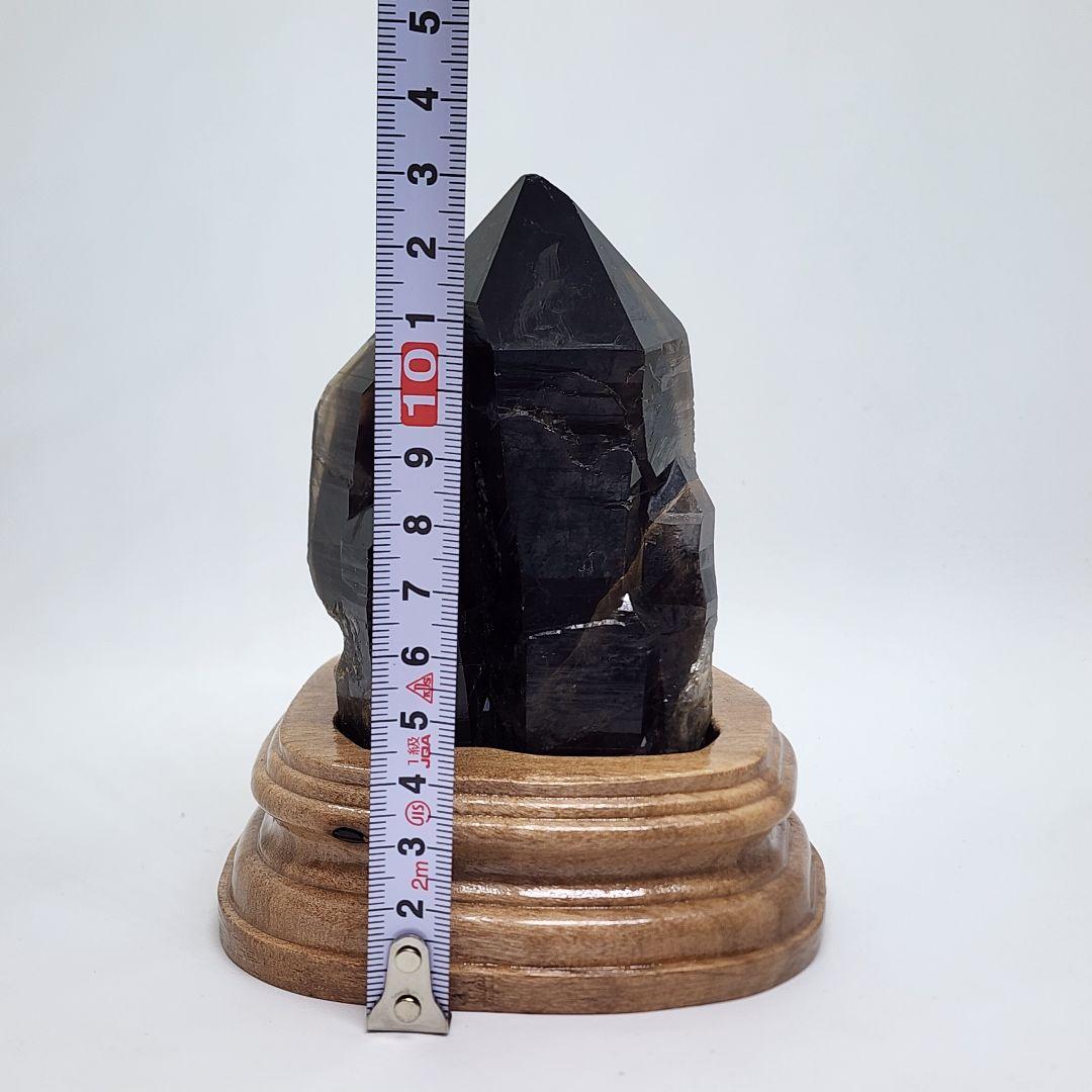 希少天然モリオンスモーキークォーツ 原石クラスター台座付き 高品質パワーストーン